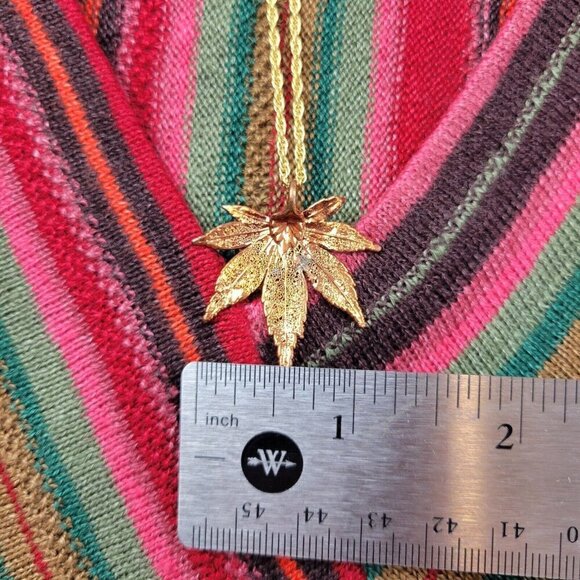 Bronze Dipped Japanese Maple Real Leaf Necklace Nature County Gold Tone Chain‎ - Picture 5 of 12
